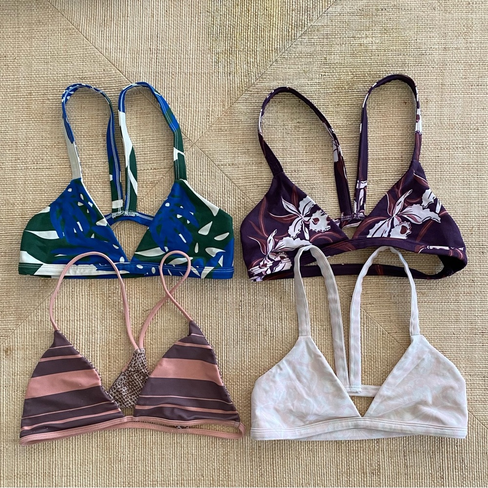 1 Acacia and 3 Mikoh triangle bikini tops